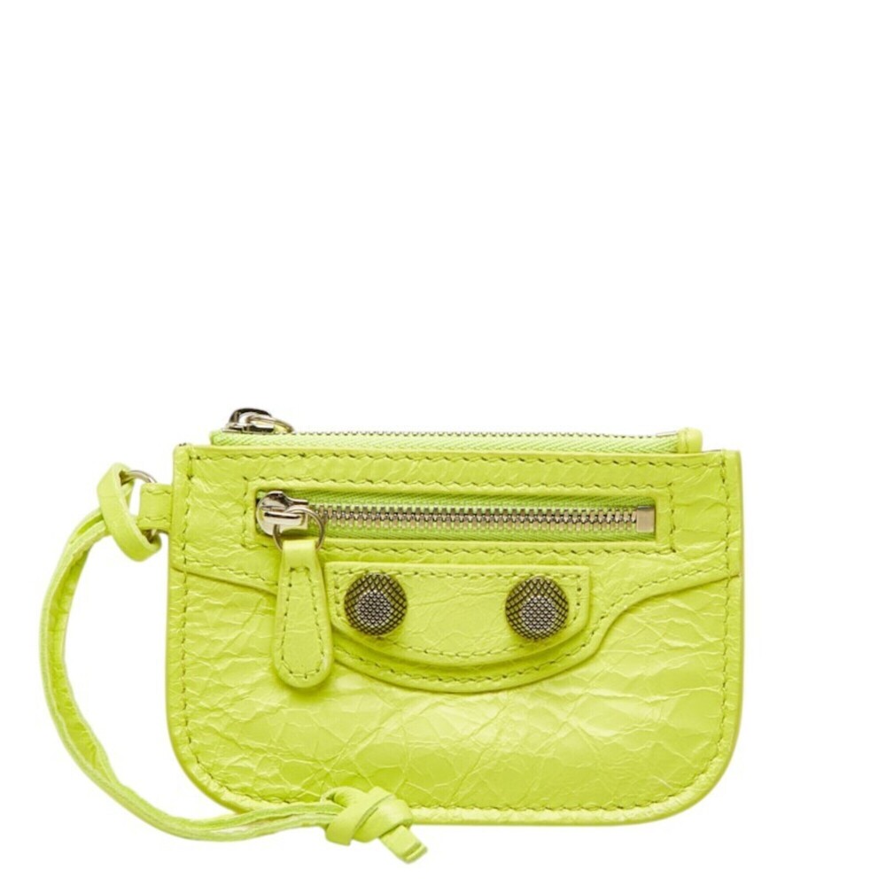 Balenciaga Le Cagoll Wallet/Coin Purse, Yellow Leather, Women's BALENCIAGA